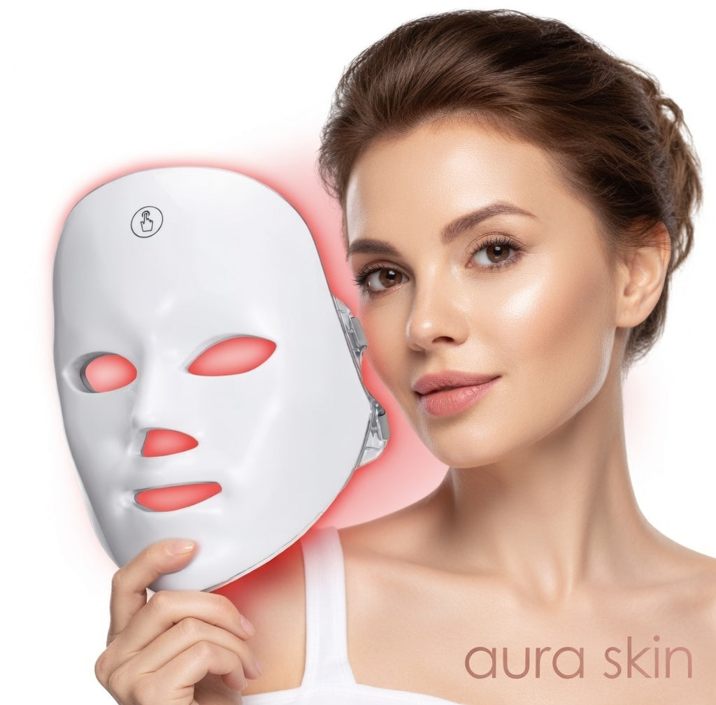 AuraSkin™ 7 Colors LED Facial Mask – Terapia de Luz para Pele Jovem