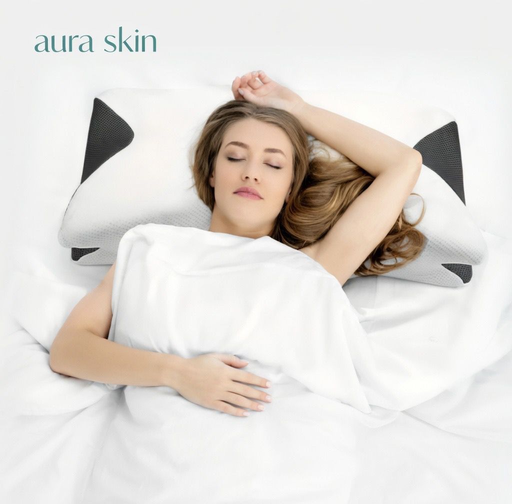 AuraSkin™ – Orthopedic Memory Foam Neck Pillow