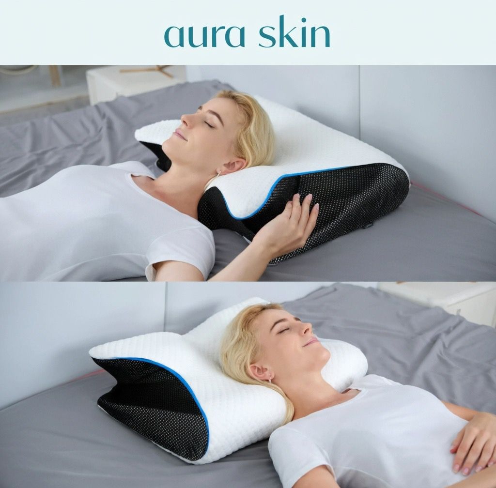 AuraSkin™ – Orthopedic Memory Foam Neck Pillow