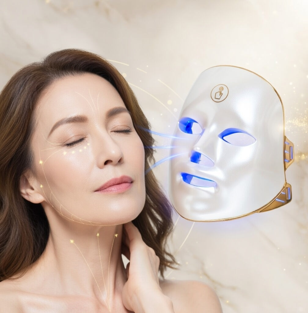AuraSkin™ 7 Colors LED Facial Mask – Terapia de Luz para Pele Jovem
